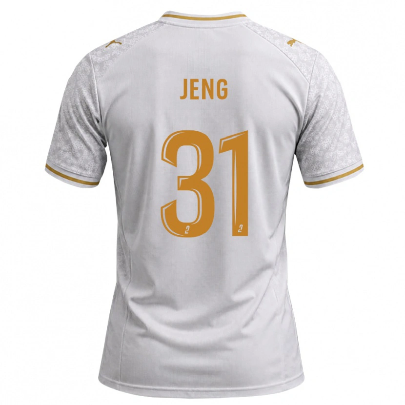 Danxen Homme Maillot Malcolm Jeng #31 Blanc Gris Goldenrod Tenues Extérieur 2026/27 T-Shirt