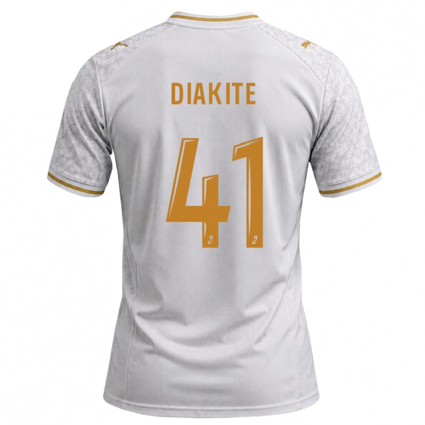 Danxen Homme Maillot Ibrahim Diakité #41 Blanc Gris Goldenrod Tenues Extérieur 2026/27 T-Shirt