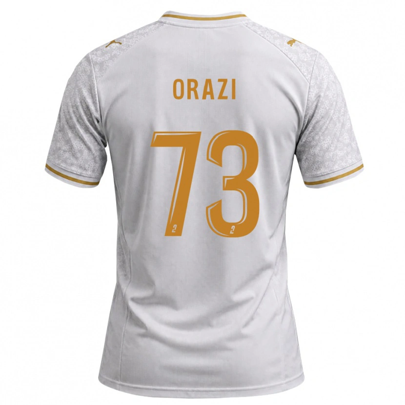 Danxen Homme Maillot Ike Orazi #73 Blanc Gris Goldenrod Tenues Extérieur 2026/27 T-Shirt