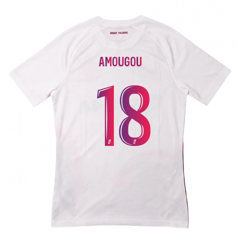 Danxen Homme Maillot Mathis Amougou #18 Blanc Rose Violet Tenues Extérieur 2026/27 T-Shirt