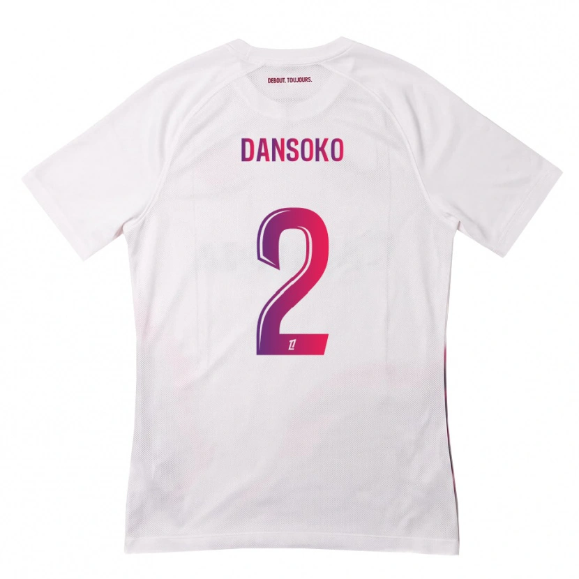 Danxen Homme Maillot Mohamed Dansoko #2 Blanc Rose Violet Tenues Extérieur 2026/27 T-Shirt