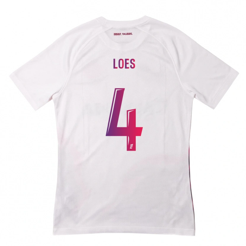 Danxen Homme Maillot Wayan Loes #4 Blanc Rose Violet Tenues Extérieur 2026/27 T-Shirt