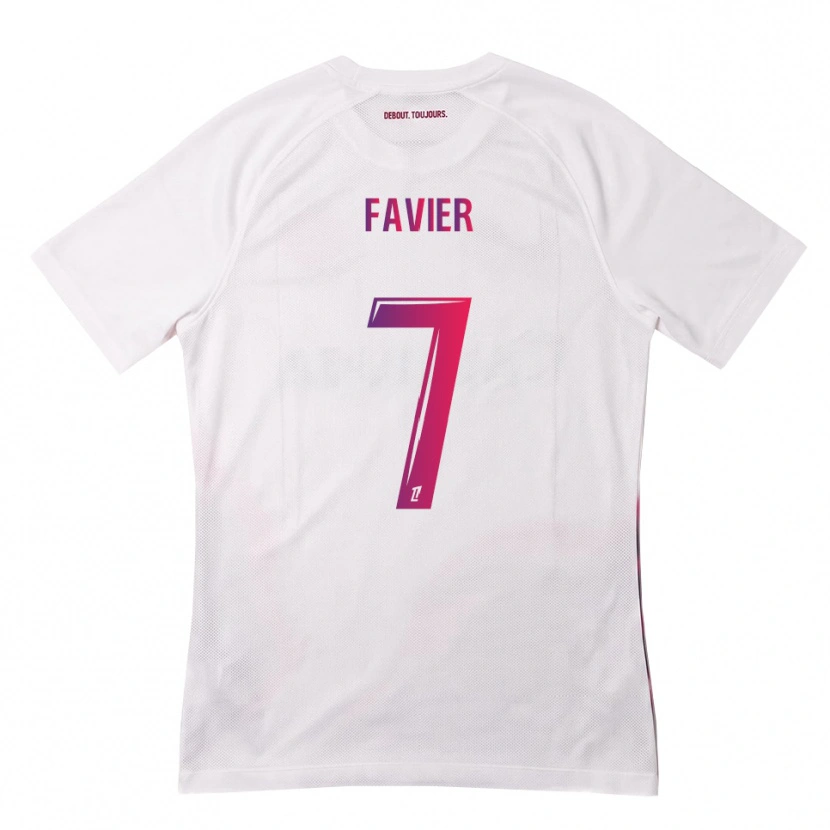 Danxen Homme Maillot Luca Favier #7 Blanc Rose Violet Tenues Extérieur 2026/27 T-Shirt