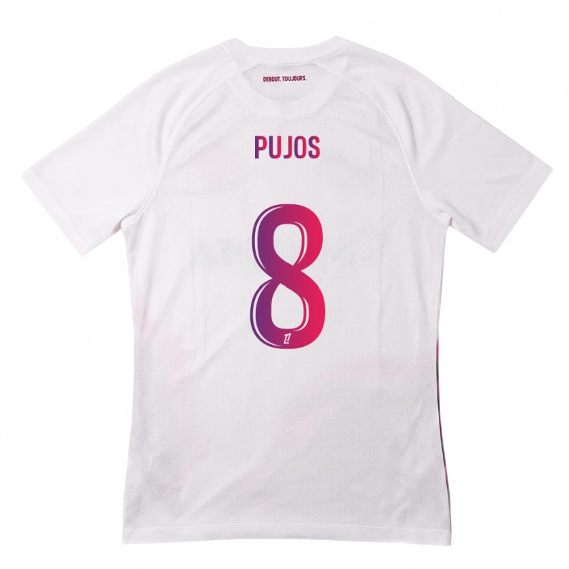 Danxen Homme Maillot Lenny Pujos #8 Blanc Rose Violet Tenues Extérieur 2026/27 T-Shirt