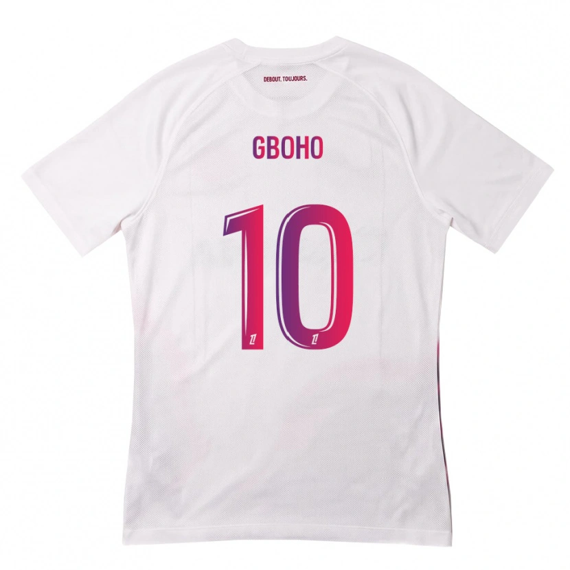 Danxen Homme Maillot Yann Gboho #10 Blanc Rose Violet Tenues Extérieur 2026/27 T-Shirt