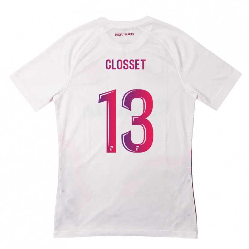 Danxen Homme Maillot Océane Closset #13 Blanc Rose Violet Tenues Extérieur 2026/27 T-Shirt