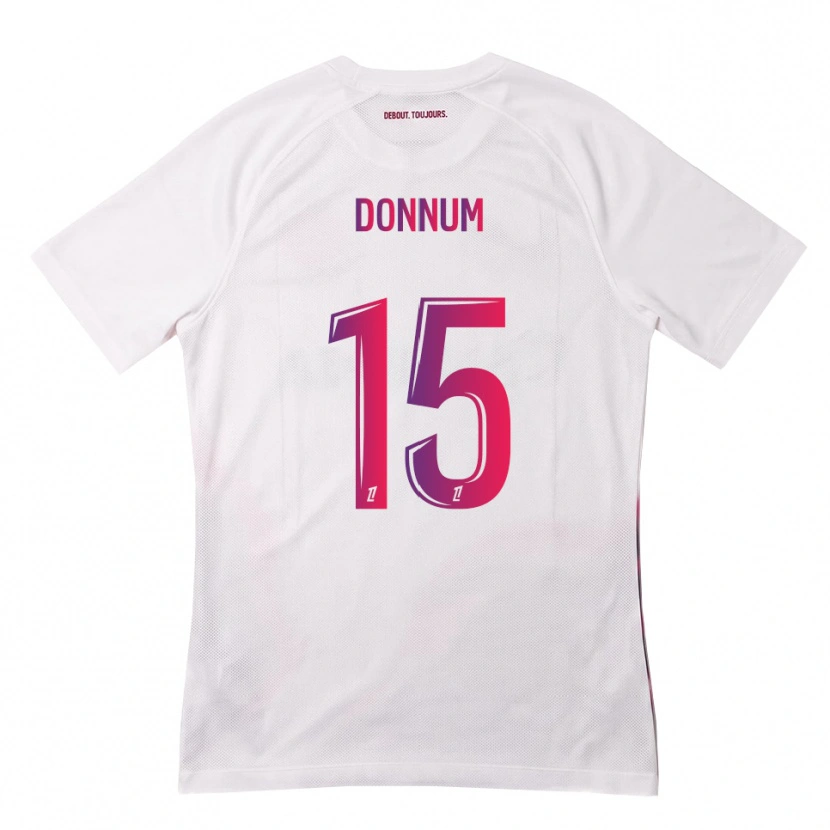 Danxen Homme Maillot Aron Dønnum #15 Blanc Rose Violet Tenues Extérieur 2026/27 T-Shirt