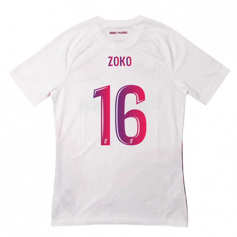 Danxen Homme Maillot Nathan Zoko #16 Blanc Rose Violet Tenues Extérieur 2026/27 T-Shirt