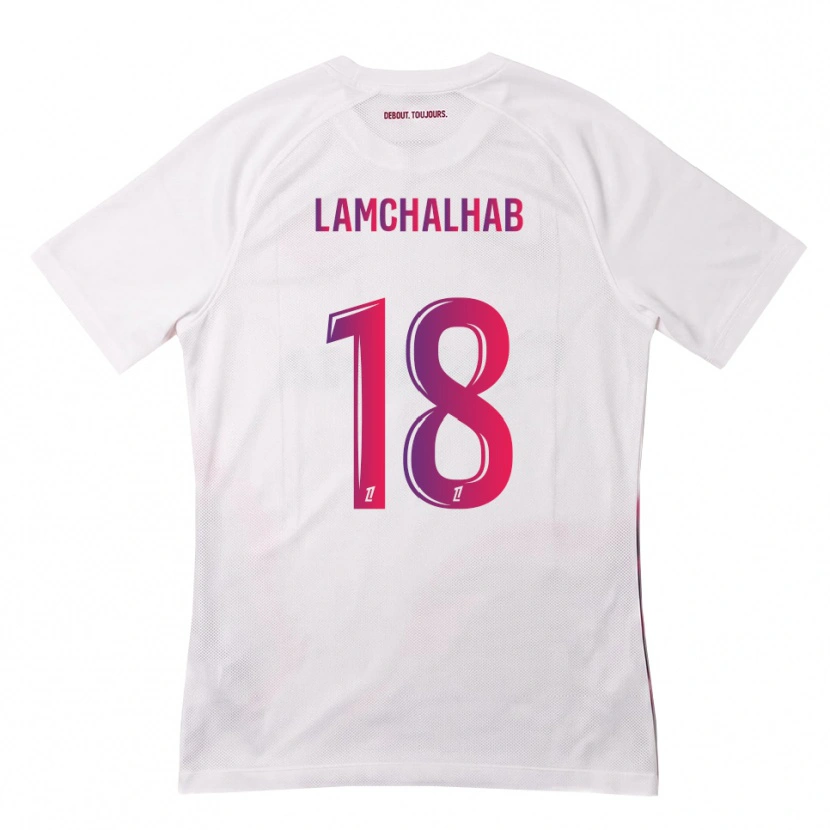 Danxen Homme Maillot Merwan Lamchalhab #18 Blanc Rose Violet Tenues Extérieur 2026/27 T-Shirt