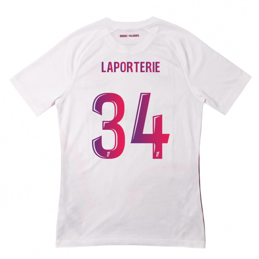 Danxen Homme Maillot Ambre Laporterie #34 Blanc Rose Violet Tenues Extérieur 2026/27 T-Shirt