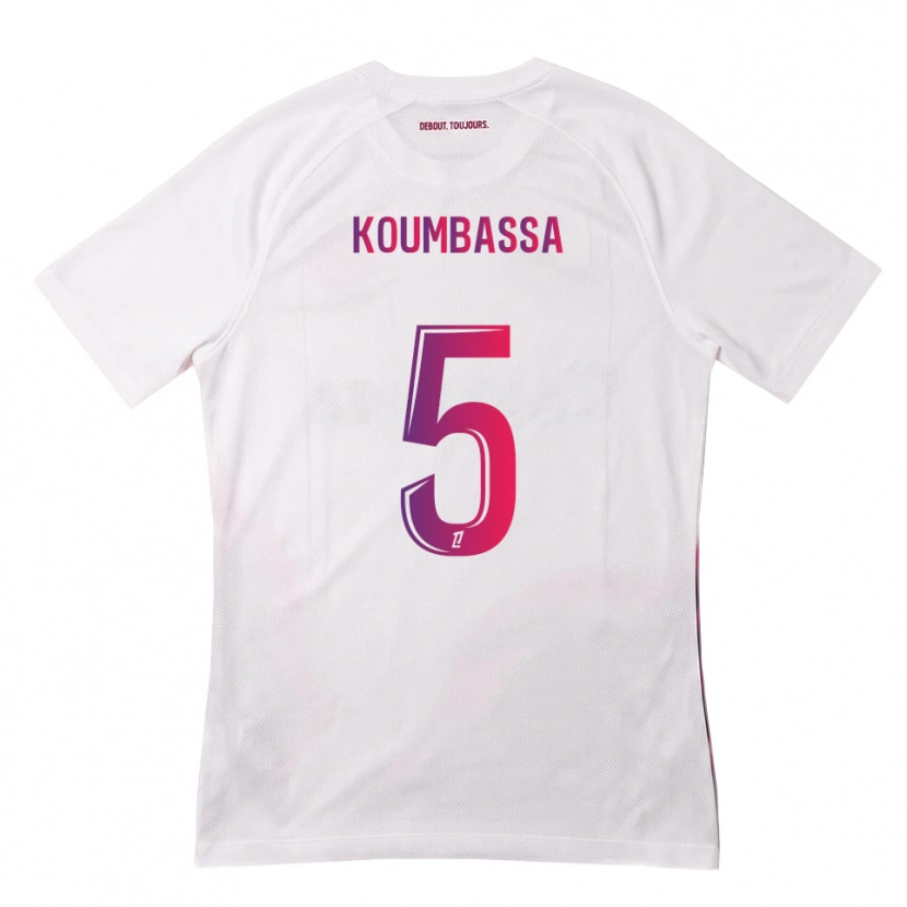 Danxen Homme Maillot Seny Koumbassa #5 Blanc Rose Violet Tenues Extérieur 2026/27 T-Shirt