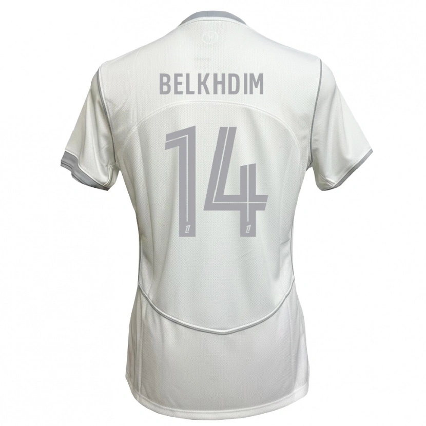 Danxen Homme Maillot Yassin Belkhdim #14 Blanc Gris Tenues Extérieur 2026/27 T-Shirt