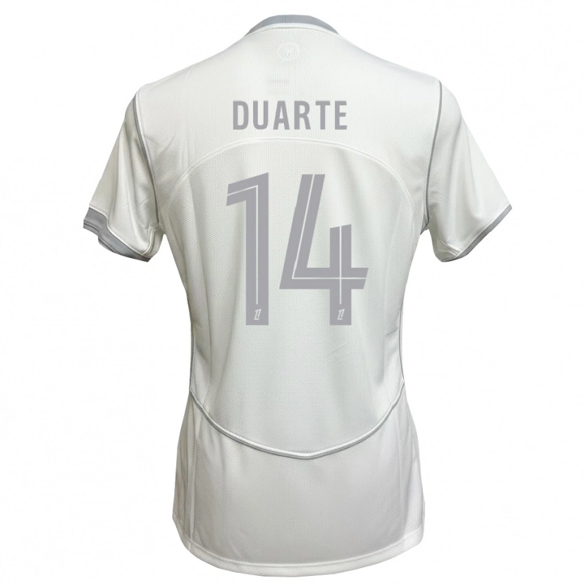 Danxen Homme Maillot Luis Duarte #14 Blanc Gris Tenues Extérieur 2026/27 T-Shirt