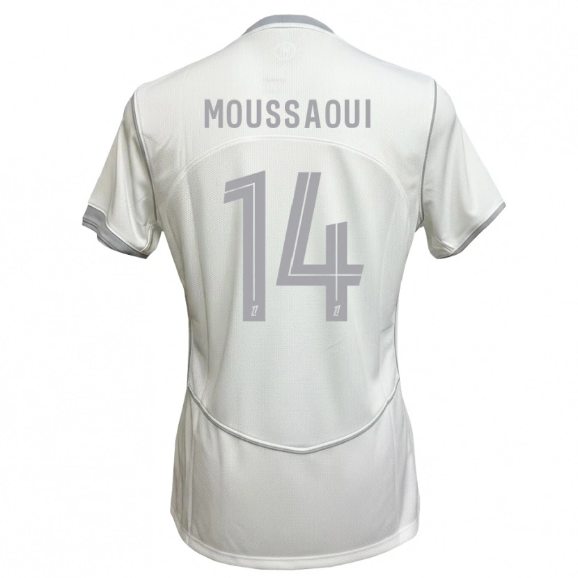 Danxen Homme Maillot Amine Moussaoui #14 Blanc Gris Tenues Extérieur 2026/27 T-Shirt