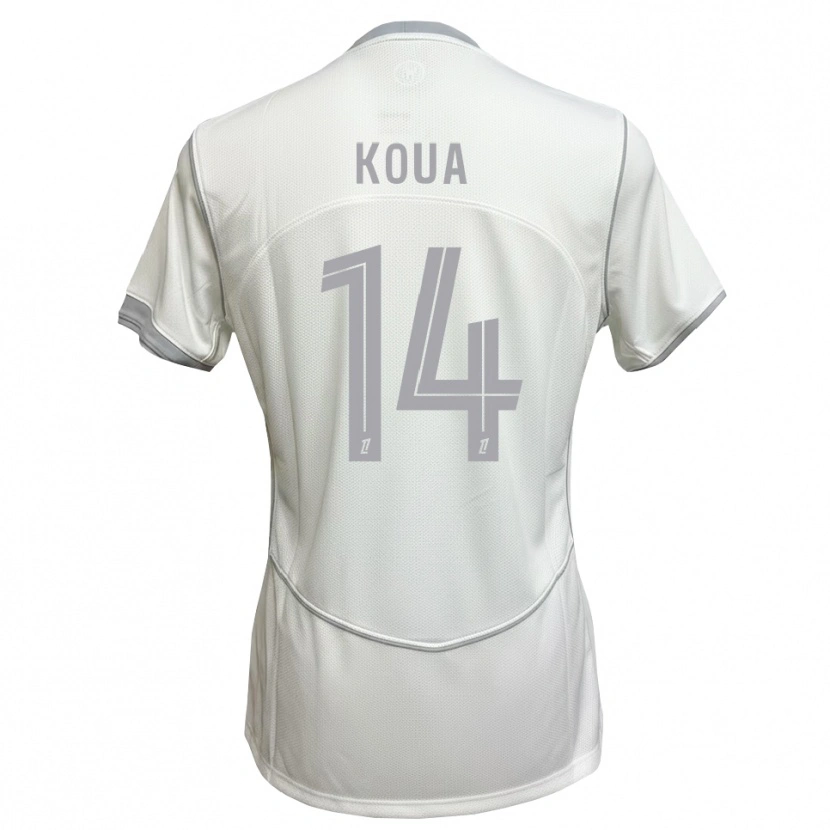 Danxen Homme Maillot Moran Koua #14 Blanc Gris Tenues Extérieur 2026/27 T-Shirt