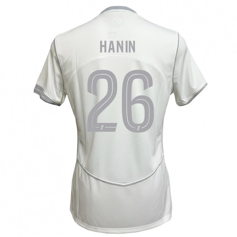 Danxen Homme Maillot Florent Hanin #26 Blanc Gris Tenues Extérieur 2026/27 T-Shirt