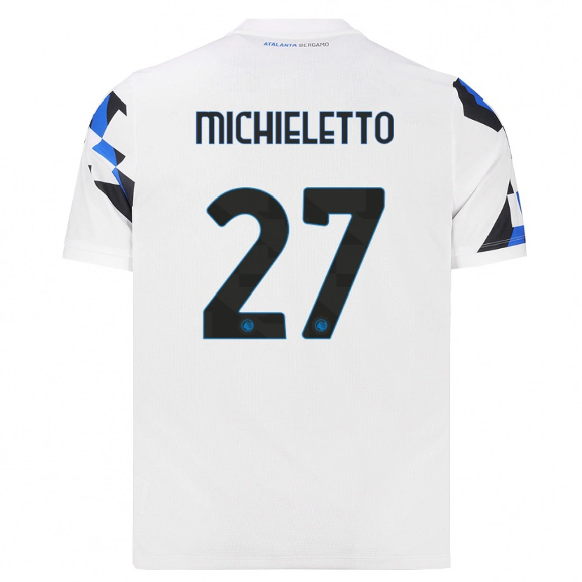 Danxen Homme Maillot Andrea Michieletto #27 Blanc Rouge Bleu Tenues Extérieur 2026/27 T-Shirt