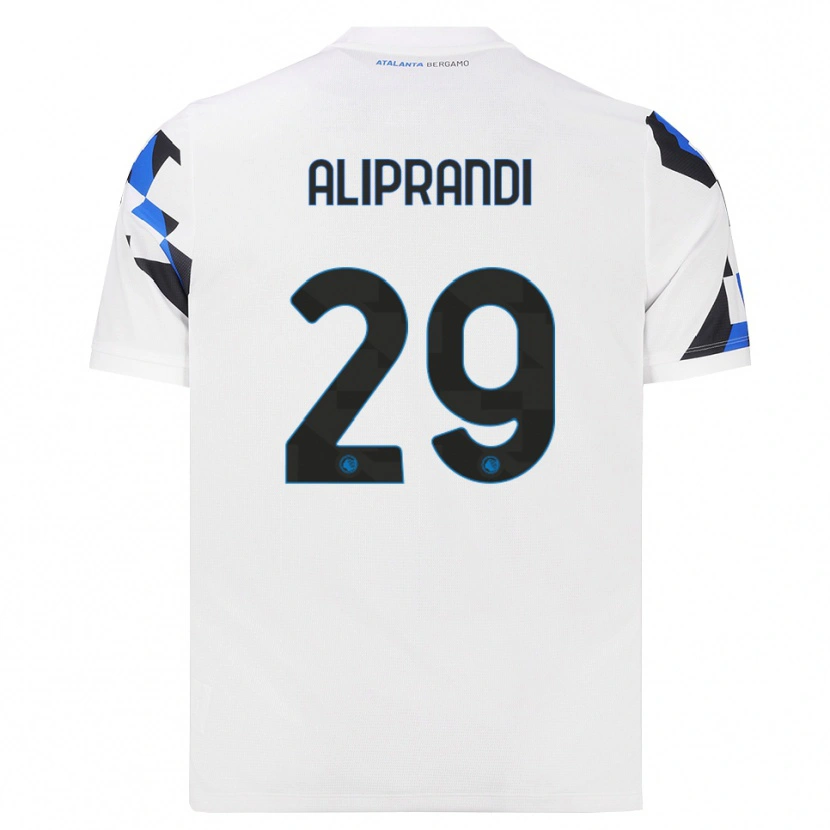 Danxen Homme Maillot Mattia Aliprandi #29 Blanc Rouge Bleu Tenues Extérieur 2026/27 T-Shirt