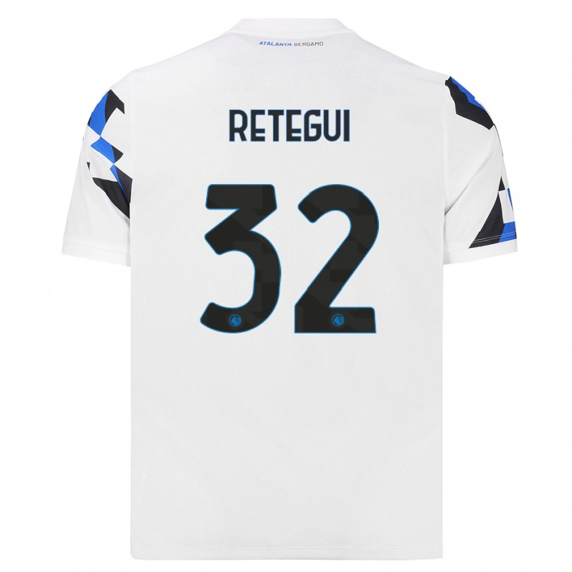 Danxen Homme Maillot Mateo Retegui #32 Blanc Rouge Bleu Tenues Extérieur 2026/27 T-Shirt