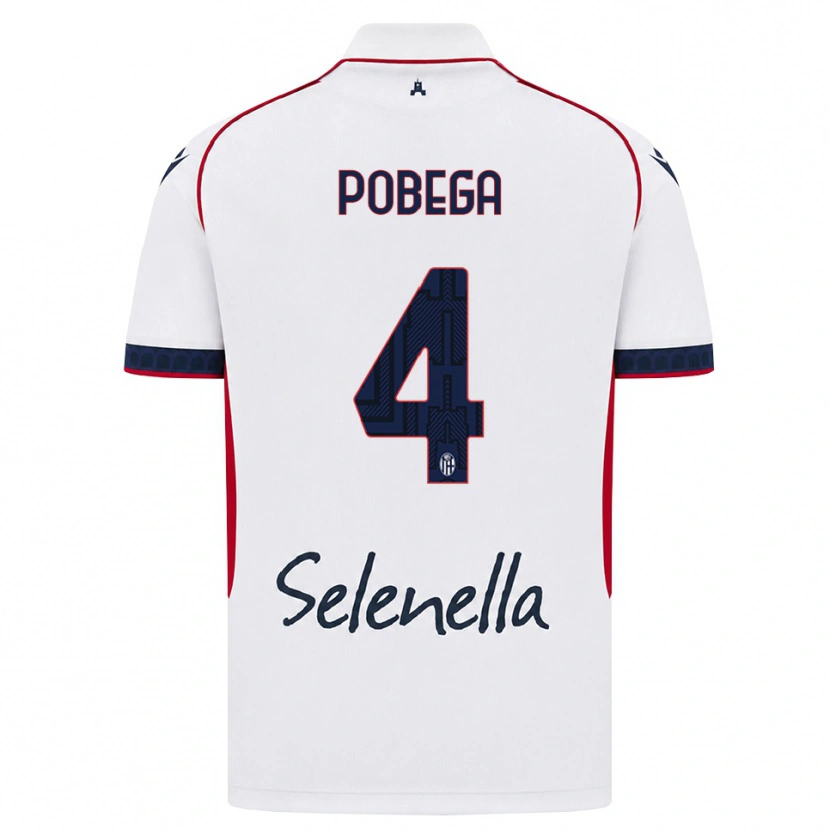 Danxen Homme Maillot Tommaso Pobega #4 Blanc Rouge Bleu Roi Tenues Extérieur 2026/27 T-Shirt