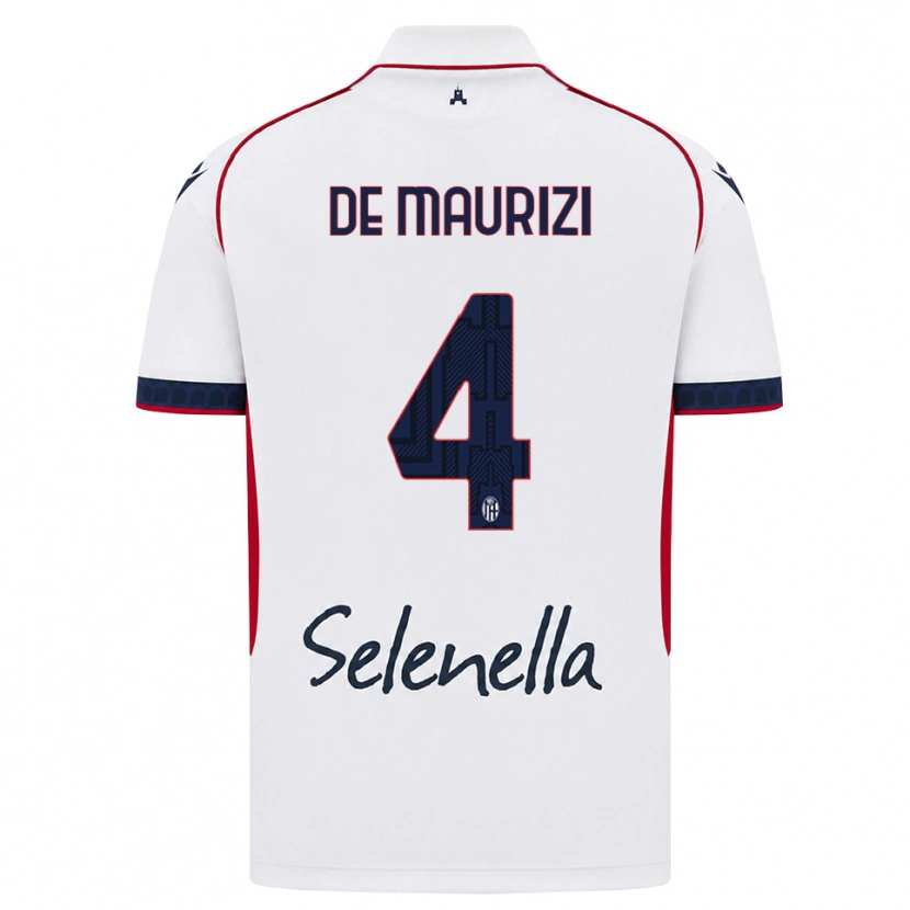 Danxen Homme Maillot Alessandro De Maurizi #4 Blanc Rouge Bleu Roi Tenues Extérieur 2026/27 T-Shirt