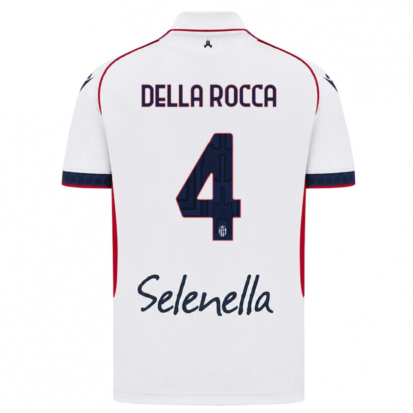 Danxen Homme Maillot Manuel Della Rocca #4 Blanc Rouge Bleu Roi Tenues Extérieur 2026/27 T-Shirt