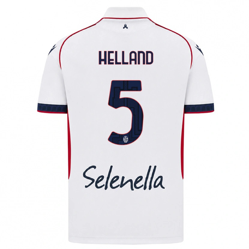 Danxen Homme Maillot Eivind Helland #5 Blanc Rouge Bleu Roi Tenues Extérieur 2026/27 T-Shirt