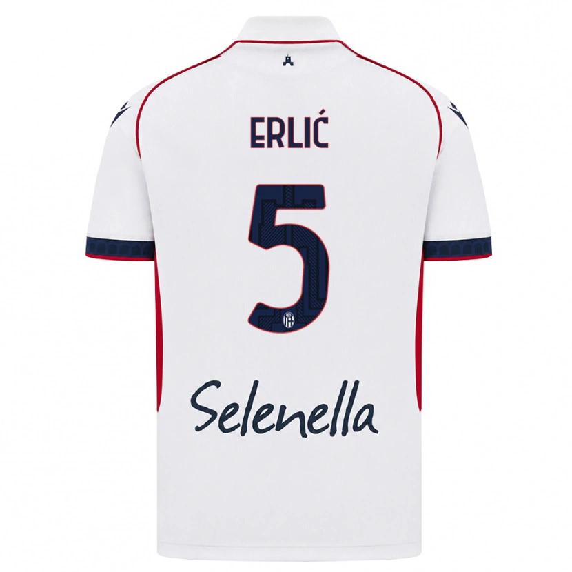 Danxen Homme Maillot Martin Erlić #5 Blanc Rouge Bleu Roi Tenues Extérieur 2026/27 T-Shirt