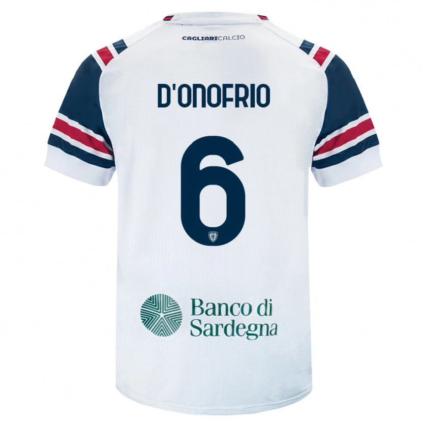 Danxen Homme Maillot Vincenzo D'onofrio #6 Blanc Rouge Vert Tenues Extérieur 2026/27 T-Shirt