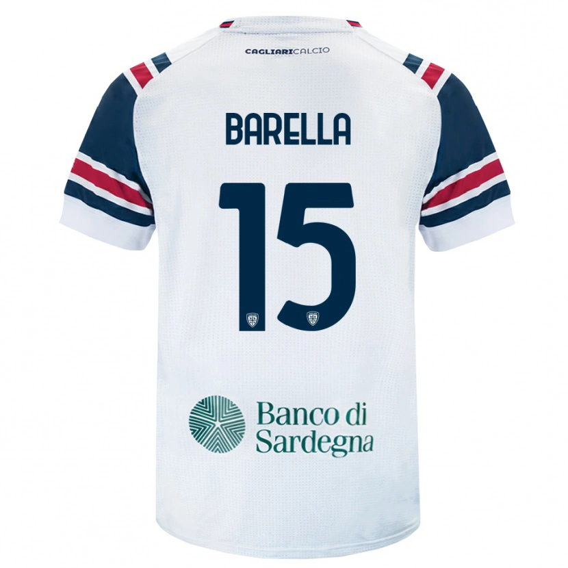 Danxen Homme Maillot Elia Barella #15 Blanc Rouge Vert Tenues Extérieur 2026/27 T-Shirt