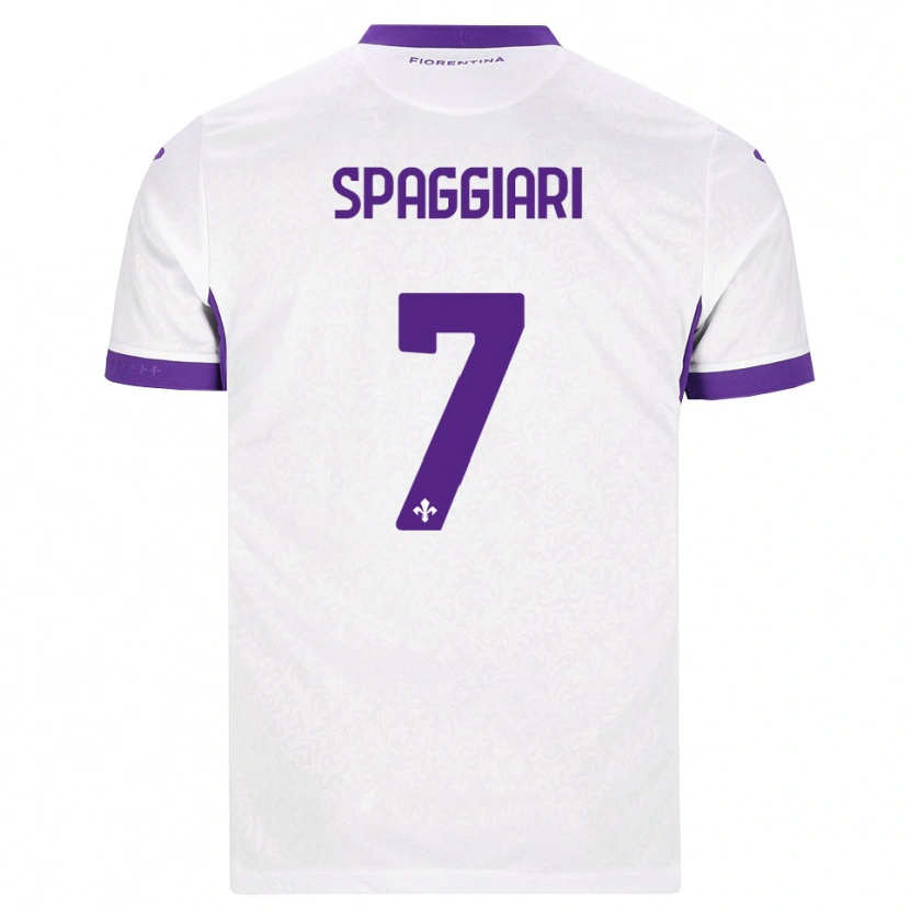 Danxen Homme Maillot Riccardo Spaggiari #7 Blanc Violet Tenues Extérieur 2026/27 T-Shirt