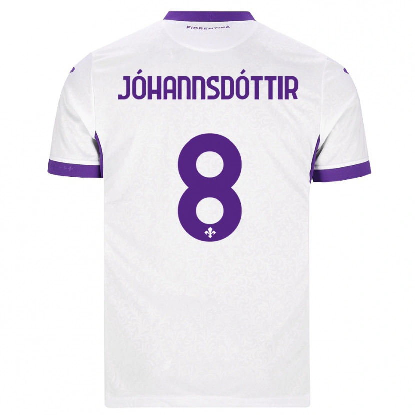 Danxen Homme Maillot Alexandra Jóhannsdóttir #8 Blanc Violet Tenues Extérieur 2026/27 T-Shirt