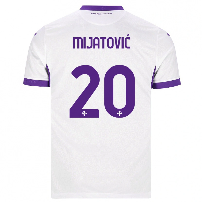 Danxen Homme Maillot Milica Mijatović #20 Blanc Violet Tenues Extérieur 2026/27 T-Shirt