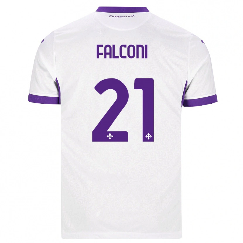Danxen Homme Maillot Niccolo Falconi #21 Blanc Violet Tenues Extérieur 2026/27 T-Shirt