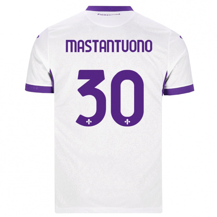 Danxen Homme Maillot Franco Mastantuono #30 Blanc Violet Tenues Extérieur 2026/27 T-Shirt