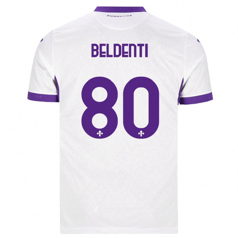 Danxen Homme Maillot Dennis Beldenti #80 Blanc Violet Tenues Extérieur 2026/27 T-Shirt