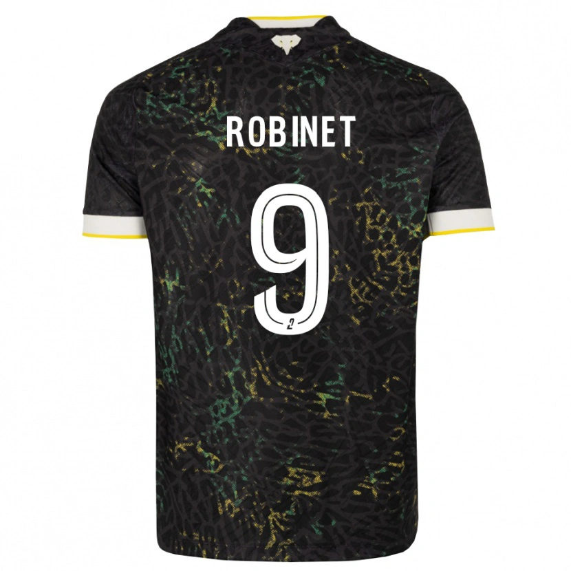 Danxen Homme Maillot Thomas Robinet #9 Noir Blanc Jaune Tenues Extérieur 2026/27 T-Shirt