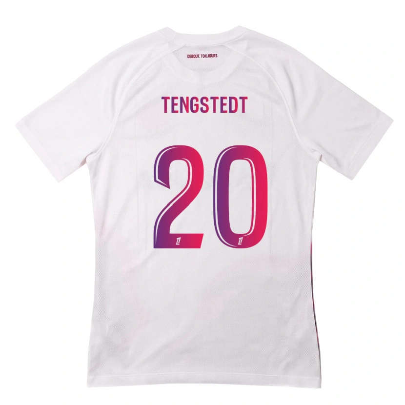 Danxen Femme Maillot Casper Tengstedt #20 Blanc Rose Violet Tenues Extérieur 2026/27 T-Shirt