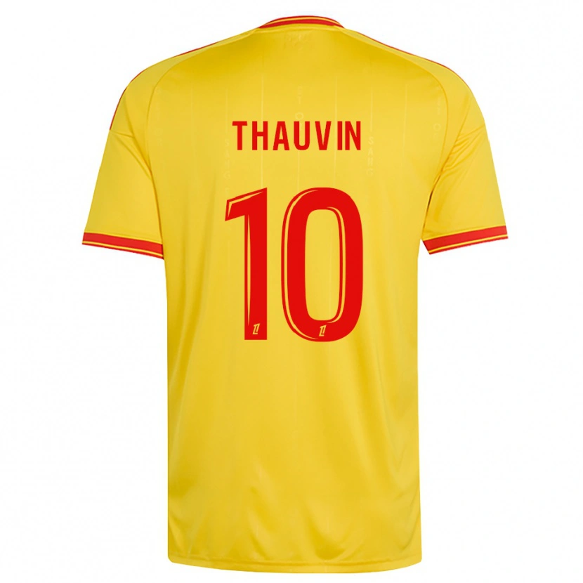 Danxen Femme Maillot Florian Thauvin #10 Or Orange Rouge Tenues Domicile 2026/27 T-Shirt