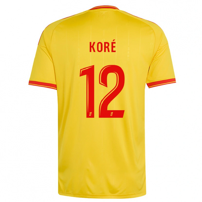 Danxen Femme Maillot Mathis Koré #12 Or Orange Rouge Tenues Domicile 2026/27 T-Shirt