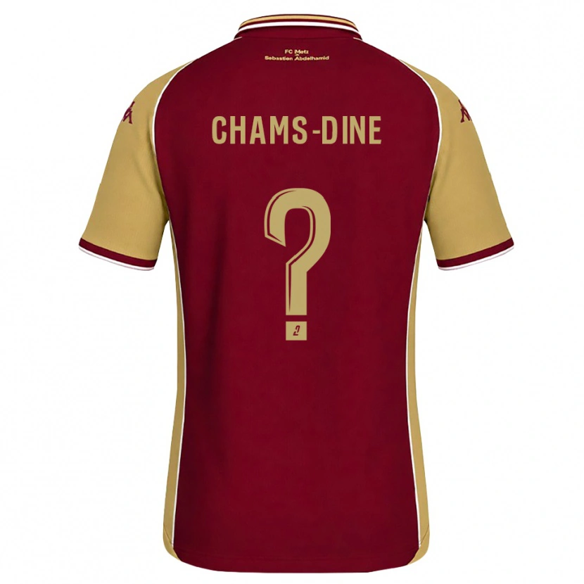 Danxen Femme Maillot Adam Chams-Dine #0 Goldenrod Rouge Foncé Tenues Domicile 2026/27 T-Shirt