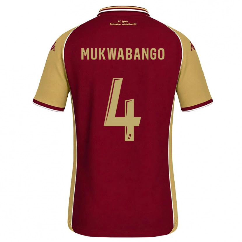 Danxen Femme Maillot Bénit Mukwabango #4 Goldenrod Rouge Foncé Tenues Domicile 2026/27 T-Shirt