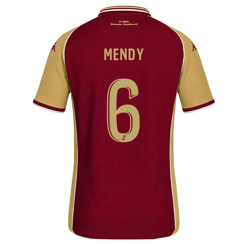 Danxen Femme Maillot Nampalys Mendy #6 Goldenrod Rouge Foncé Tenues Domicile 2026/27 T-Shirt