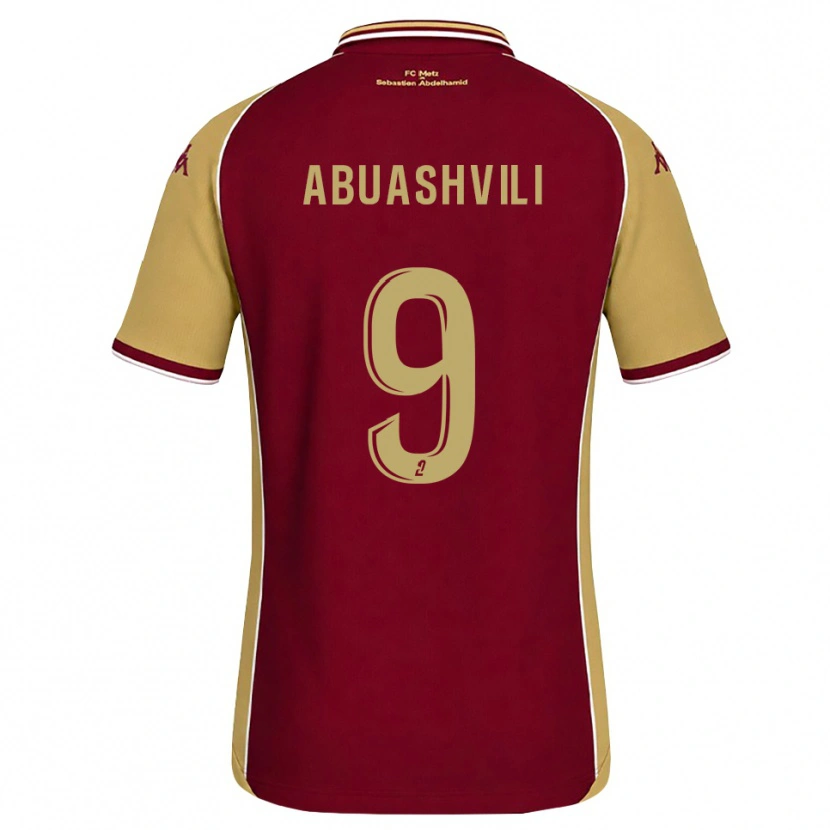 Danxen Femme Maillot Giorgi Abuashvili #9 Goldenrod Rouge Foncé Tenues Domicile 2026/27 T-Shirt