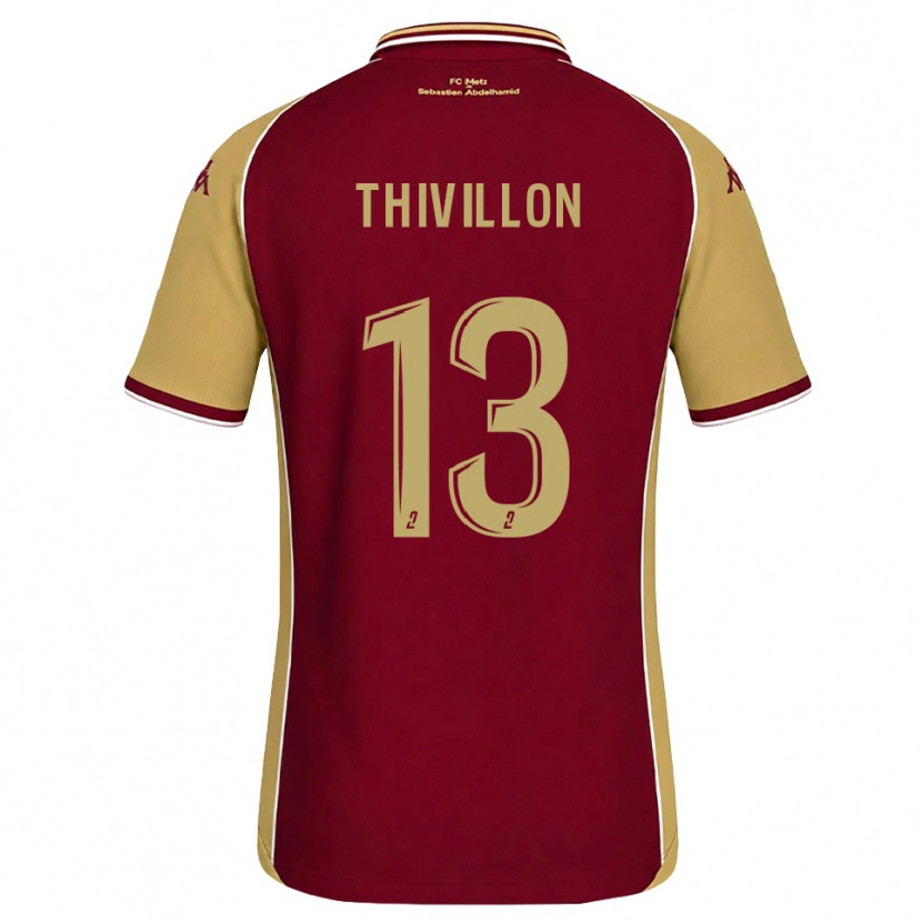 Danxen Femme Maillot Lina Thivillon #13 Goldenrod Rouge Foncé Tenues Domicile 2026/27 T-Shirt