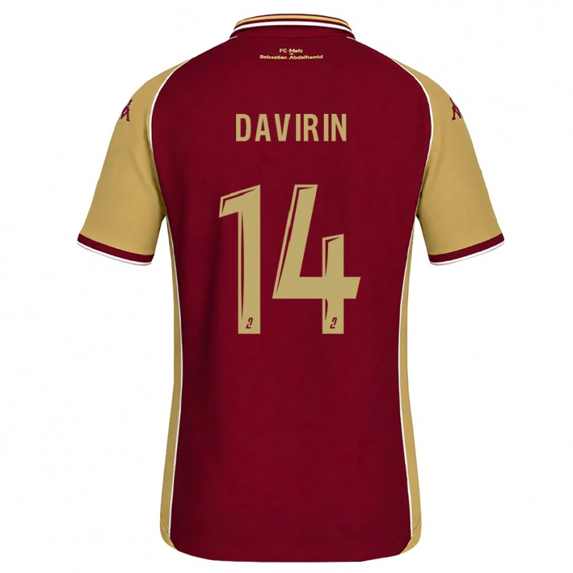 Danxen Femme Maillot Pierre-Alexandre Davirin #14 Goldenrod Rouge Foncé Tenues Domicile 2026/27 T-Shirt