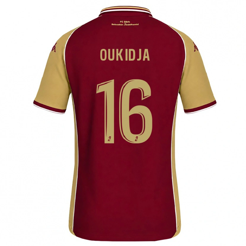 Danxen Femme Maillot Alexandre Oukidja #16 Goldenrod Rouge Foncé Tenues Domicile 2026/27 T-Shirt