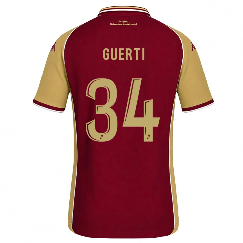 Danxen Femme Maillot Ismaël Guerti #34 Goldenrod Rouge Foncé Tenues Domicile 2026/27 T-Shirt