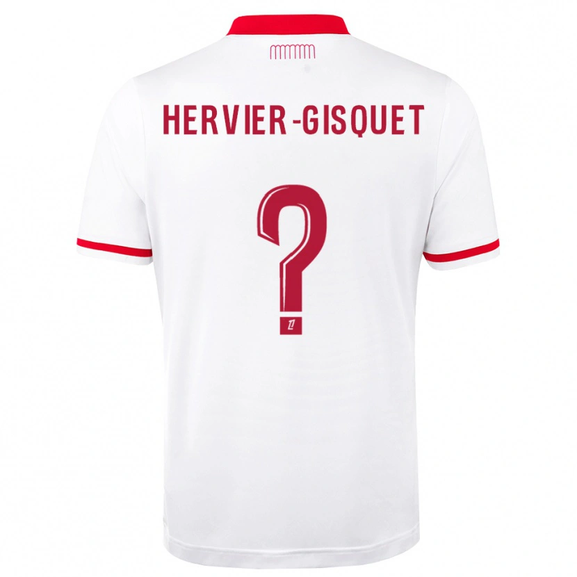 Danxen Femme Maillot Théo Hervier-Gisquet #0 Rouge Blanc Tenues Domicile 2026/27 T-Shirt
