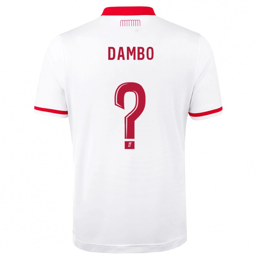 Danxen Femme Maillot Andreas Dambo #0 Rouge Blanc Tenues Domicile 2026/27 T-Shirt